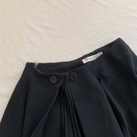 Dior dark navy mini pleated silk skirt FR 36 2 4 - Picture 9 of 12